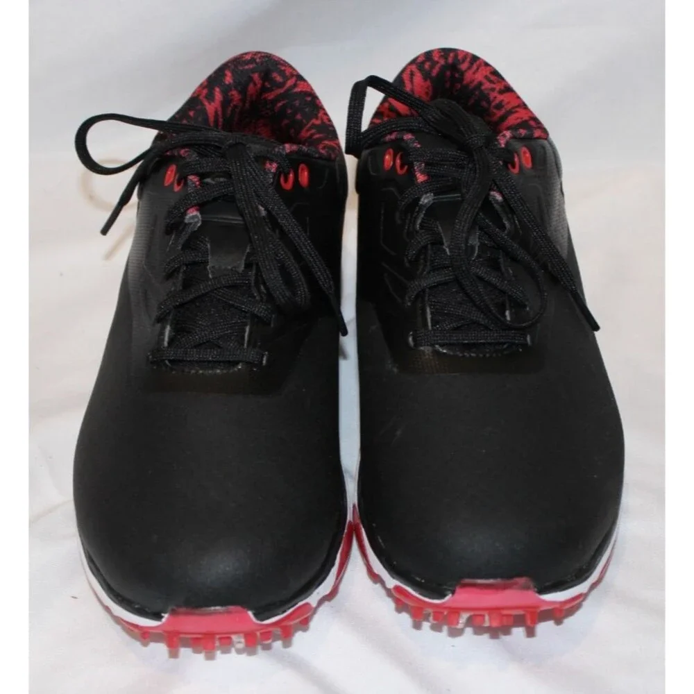 Men's New Balance Fresh Foam X Defender SL Spikeless Golf Shoes Black Red Sz 9.5